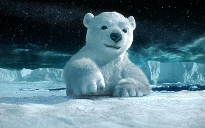 3D動物，北極熊 桌布 圖片