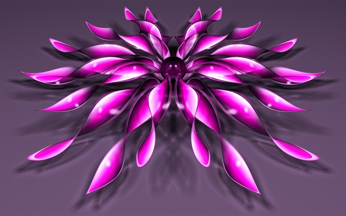 3D紫色花 桌布 圖片