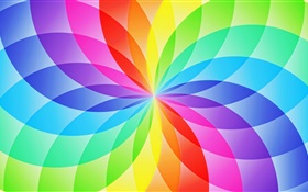 抽象圓弧段，五顏六色的花 高清桌布