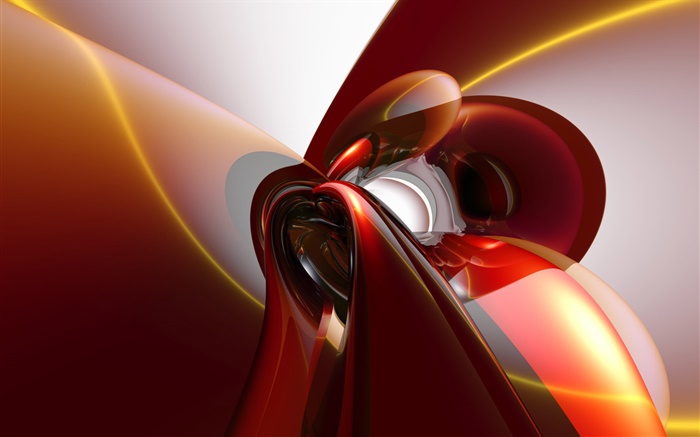 抽象曲線，紅色風格 桌布 圖片