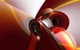 抽象曲線，紅色風格