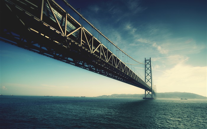 明石海峽大橋，日本，海 桌布 圖片
