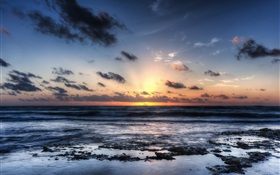 阿庫馬爾海灘，墨西哥，日出，海岸