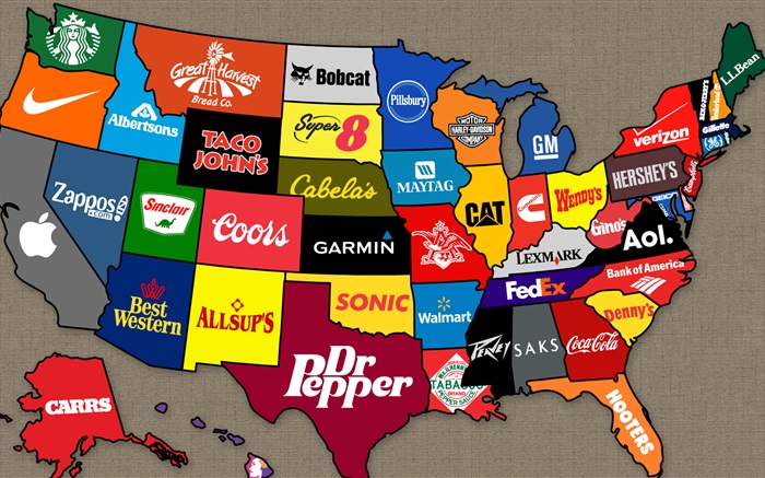 品牌美國地圖 桌布 圖片