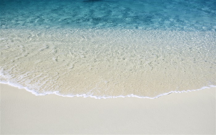 沙灘，海浪，藍色 桌布 圖片
