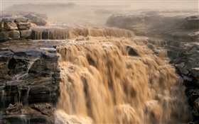 中國風光，黃河，瀑布 高清桌布