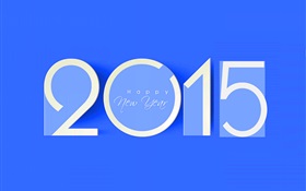 新年快樂2015年新年，藍色風格 高清桌布