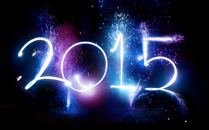 新年快樂2015年新年，煙火，黑色背景 桌布 圖片