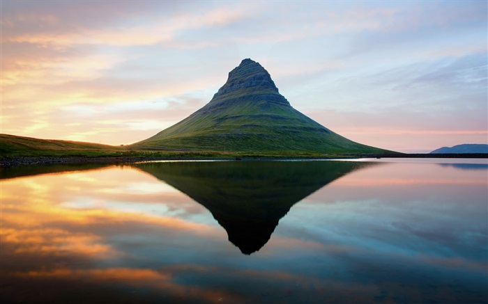 冰島，死火山，日落，海 桌布 圖片
