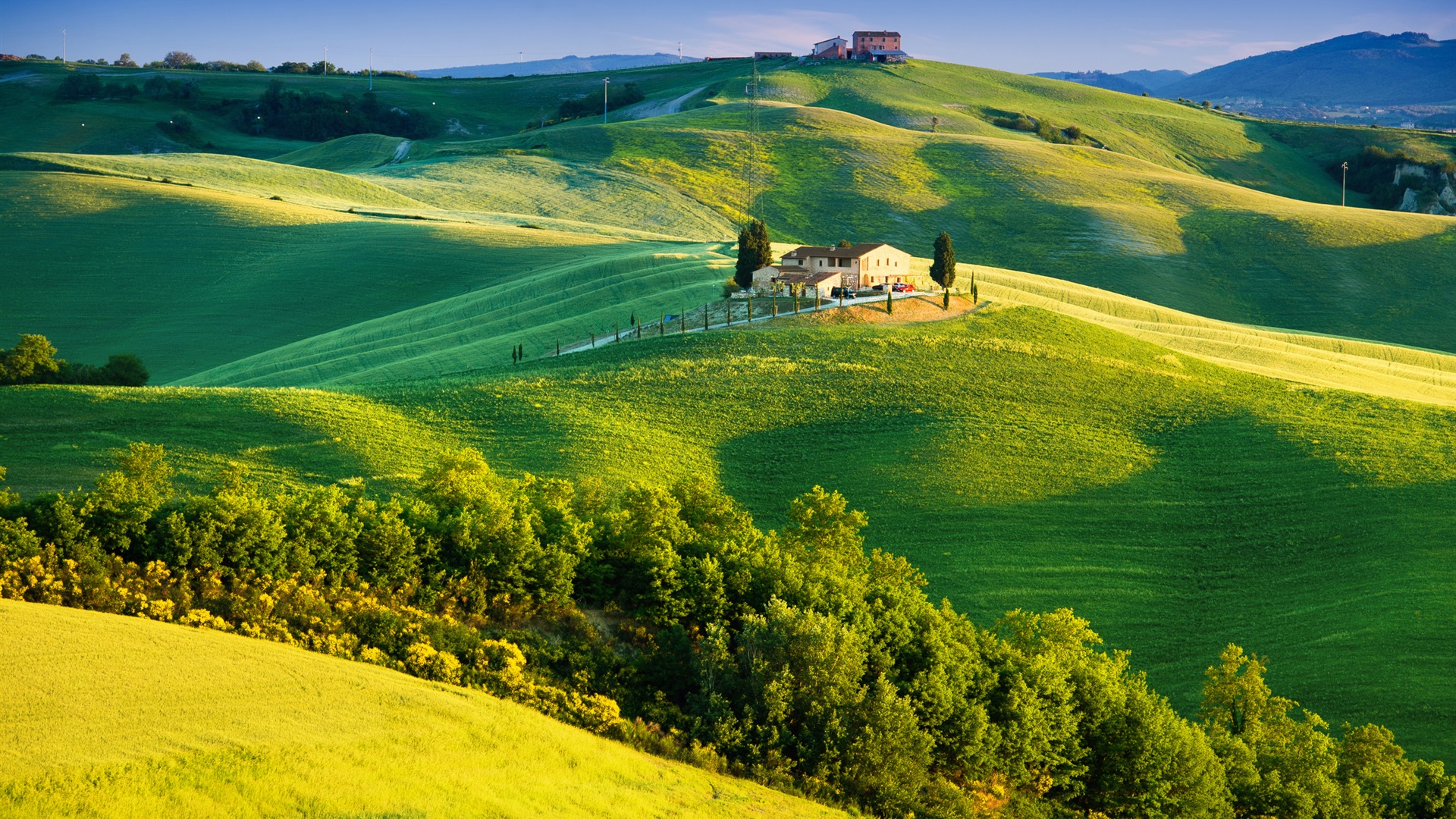 意大利 綠色的田野 美麗的風景電腦桌布 19x1080 桌布下載 Hk Hdwall365 Com