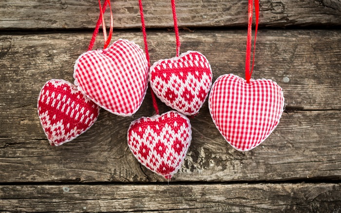 針織藝術，愛的心臟 桌布 圖片