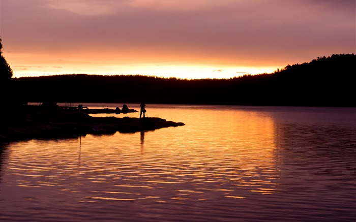貝加爾湖，俄羅斯，黃昏，夕陽 桌布 圖片