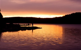 貝加爾湖，俄羅斯，黃昏，夕陽 高清桌布