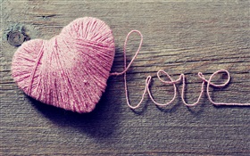 愛與心臟形粉紅色羊毛 高清桌布