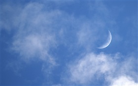 月亮，晚上，雲