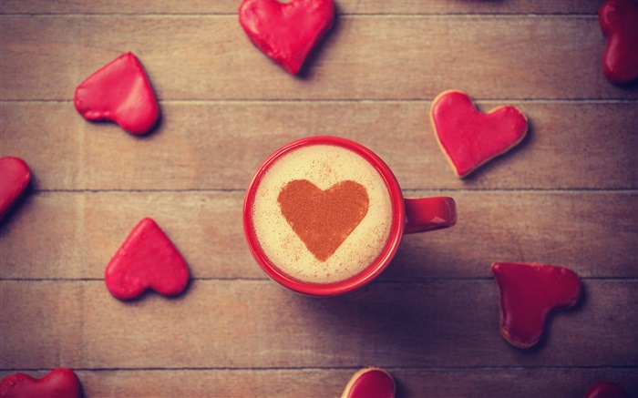 一杯咖啡的愛情 桌布 圖片