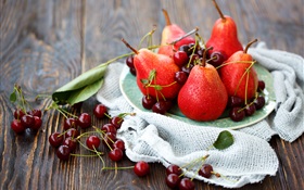 紅櫻桃和紅梨 高清桌布