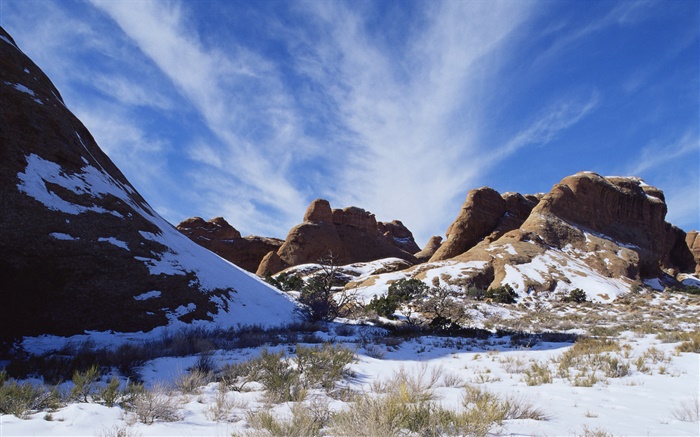雪山，冬天，美國的風景 桌布 圖片