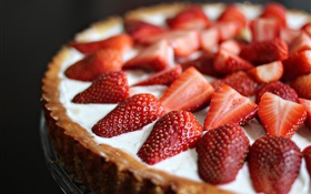 草莓蛋糕特寫 高清桌布