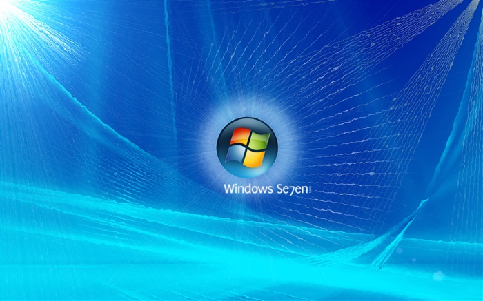 Windows 7，藍色的聲波 桌布 圖片