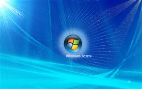 Windows 7，藍色的聲波 高清桌布