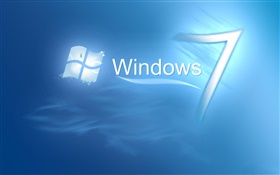 Windows 7的藍色水 高清桌布