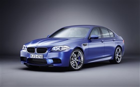 BMW M5藍色車 高清桌布