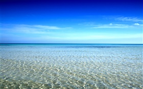 美麗的海岸，海水，藍天 高清桌布