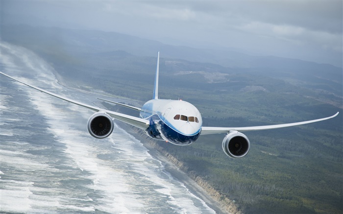 波音787客機，飛行，海 桌布 圖片