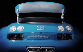 布加迪威龍16.4超級跑車藍色倒車後視 高清桌布
