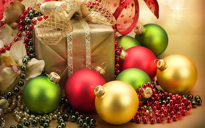 聖誕飾品，球和禮品 桌布 圖片