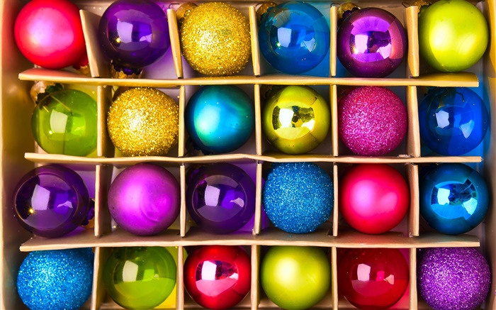 五顏六色的節日球，聖誕 桌布 圖片