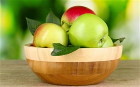 新鮮水果，綠色和紅色的蘋果 高清桌布