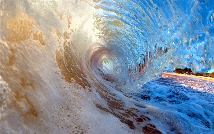 夏威夷，海浪，水洞 桌布 圖片
