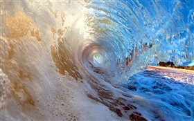 夏威夷，海浪，水洞 高清桌布