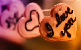 我愛你，愛的心餅乾 高清桌布
