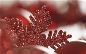 紅色聖誕雪花裝飾 高清桌布