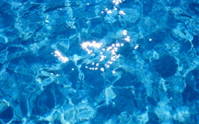 水，背景虛化，藍色，陽光 高清桌布
