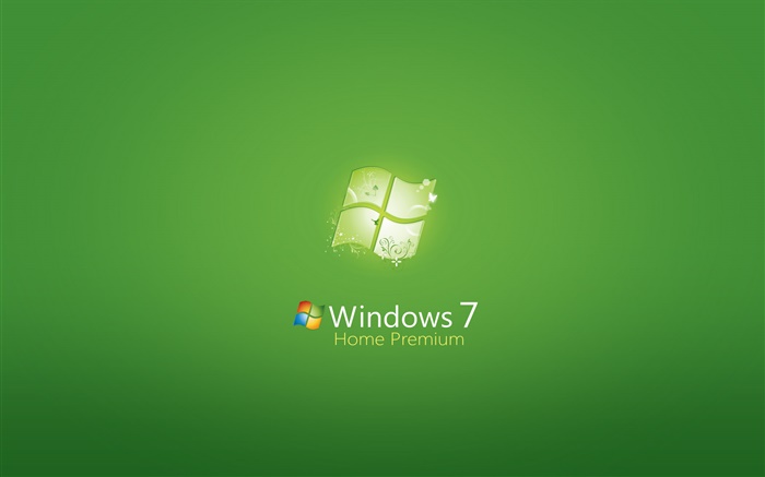 Windows 7家庭高級版，綠色背景 桌布 圖片