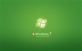 Windows 7家庭高級版，綠色背景