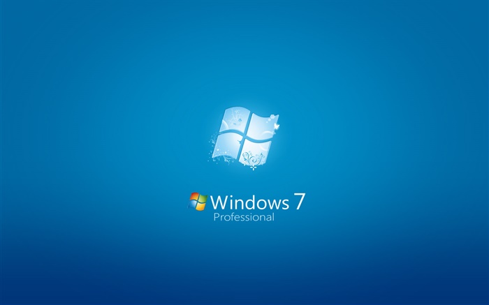 Windows 7專業版，藍色背景 桌布 圖片