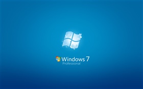 Windows 7專業版，藍色背景