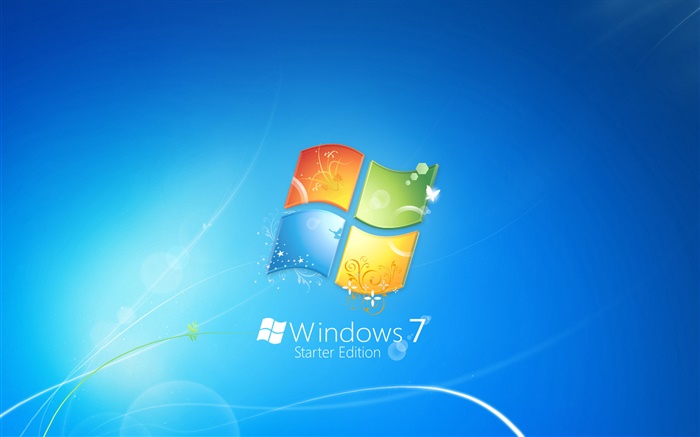 Windows 7的簡化版，藍色背景 桌布 圖片