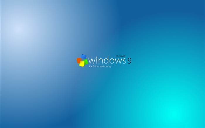 的Windows9系統，藍色背景 桌布 圖片