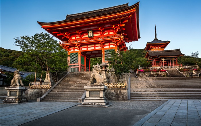 德瓦門，清水寺，京都，日本 桌布 圖片