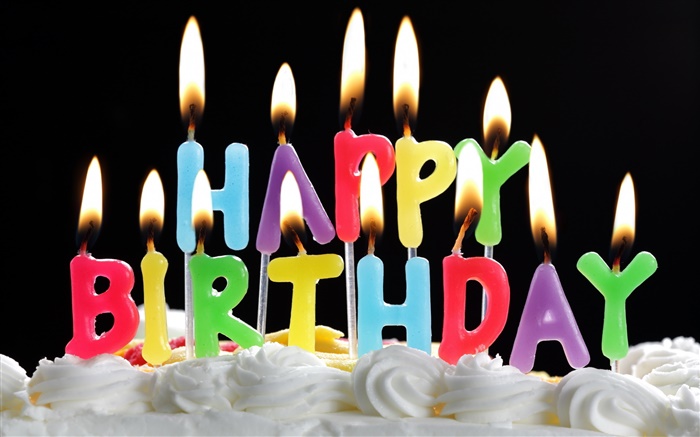 祝你生日快樂，蛋糕，蠟燭 桌布 圖片