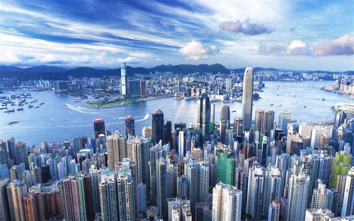 香港，城市，摩天大樓，大都會 桌布 圖片