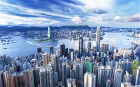 香港，城市，摩天大樓，大都會 高清桌布