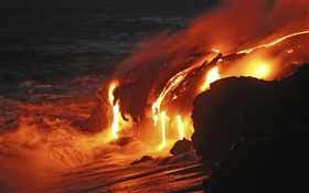 基拉韋厄火山熔岩流，夏威夷 高清桌布