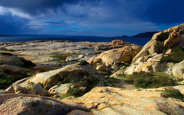 撒丁島岩石，海 桌布 圖片